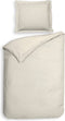 Heckettlane Dekbedovertrek Banda - Bedlinnen met Strepen - 240x220 - Off-White - Dekbedhoes van 100% Katoen-Satijn
