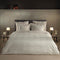 Heckettlane Dekbedovertrek Banda - Bedlinnen met Strepen - 260x220 - Off-White - Dekbedhoes van 100% Katoen-Satijn