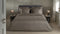 Heckettlane Dekbedovertrek Banda - Bedlinnen met Strepen - 260x220 - Taupe - Dekbedhoes van 100% Katoen-Satijn