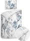 Heckettlane Dekbedovertrek Becca - Bedlinnen met Bloemen print - 140x220 - Wit - Dekbedhoes van 100% Katoen-Satijn