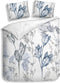 Heckettlane Dekbedovertrek Becca - Bedlinnen met Bloemen print - 140x220 - Wit - Dekbedhoes van 100% Katoen-Satijn