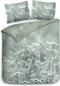 Heckettlane Dekbedovertrek Beyla - Bedlinnen met Natuur print - 200x220 - Groen - Dekbedhoes van 100% Katoen-Twill