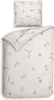 Heckettlane Dekbedovertrek Birdie - Bedlinnen met Dieren print - 140x220 - Off-White - Dekbedhoes van 100% Katoen-Clip Sheared