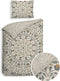 Heckettlane Dekbedovertrek Blanche - Bedlinnen met Mandala print - 140x220 - Natural - Dekbedhoes van 100% Katoen-Satijn