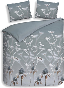 Heckettlane Dekbedovertrek Blog - Bedlinnen met Natuur print - 240x220 - Blauw - Dekbedhoes van 100% Katoen-Flanel