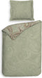 Heckettlane Dekbedovertrek Camille - Bedlinnen met Paisley print - 140x220 - Groen - Dekbedhoes van 100% Katoen-Satijn