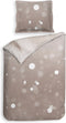Heckettlane Dekbedovertrek Carlota - Bedlinnen met Natuur print - 140x220 - Grijs - Dekbedhoes van 100% Katoen-Twill
