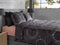 Heckettlane Dekbedovertrek Cayla - Bedlinnen met print - 260x220 - Zwart - Dekbedhoes van 100% Katoen-Flanel