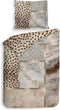 Heckettlane Dekbedovertrek Cesar - Bedlinnen met Patchwork print - 260x220 - Natural - Dekbedhoes van 100% Katoen-Satijn