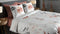 Heckettlane Dekbedovertrek Charlot - Bedlinnen met Bloemen print - 200x220 - Off-White - Dekbedhoes van 100% Katoen-Satijn