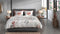 Heckettlane Dekbedovertrek Charlot - Bedlinnen met Bloemen print - 200x220 - Off-White - Dekbedhoes van 100% Katoen-Satijn