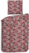 Heckettlane Dekbedovertrek Colemy - Bedlinnen met Breiwerk print - 140x220 - Roze - Dekbedhoes van 100% Katoen-Flanel