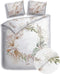Heckettlane Dekbedovertrek Coralline - Bedlinnen met Bloemen print - 200x220 - Wit - Dekbedhoes van 100% Katoen-Satijn