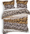 Heckettlane Dekbedovertrek Daley - Bedlinnen met Breiwerk print - 200x220 - Taupe - Dekbedhoes van 100% Katoen-Twill