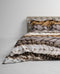 Heckettlane Dekbedovertrek Daley - Bedlinnen met Breiwerk print - 240x220 - Taupe - Dekbedhoes van 100% Katoen-Twill