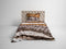 Heckettlane Dekbedovertrek Daley - Bedlinnen met Breiwerk print - 200x220 - Taupe - Dekbedhoes van 100% Katoen-Twill