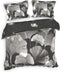 Heckettlane Dekbedovertrek Debra - Bedlinnen met Bladeren print - 240x220 - Grijs - Dekbedhoes van 100% Katoen-Twill