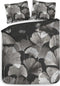 Heckettlane Dekbedovertrek Debra - Bedlinnen met Bladeren print - 140x220 - Grijs - Dekbedhoes van 100% Katoen-Twill