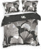 Heckettlane Dekbedovertrek Debra - Bedlinnen met Bladeren print - 140x220 - Grijs - Dekbedhoes van 100% Katoen-Twill