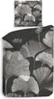 Heckettlane Dekbedovertrek Debra - Bedlinnen met Bladeren print - 240x220 - Grijs - Dekbedhoes van 100% Katoen-Twill