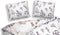 Heckettlane Dekbedovertrek Della - Bedlinnen met Bloemen print - 200x220 - Wit - Dekbedhoes van 100% Katoen-Dobby