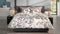 Heckettlane Dekbedovertrek Della - Bedlinnen met Bloemen print - 200x220 - Wit - Dekbedhoes van 100% Katoen-Dobby