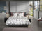Heckettlane Dekbedovertrek Della - Bedlinnen met Bloemen print - 260x220 - Wit - Dekbedhoes van 100% Katoen-Dobby