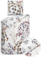 Heckettlane Dekbedovertrek Della - Bedlinnen met Bloemen print - 140x220 - Wit - Dekbedhoes van 100% Katoen-Dobby