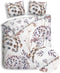 Heckettlane Dekbedovertrek Della - Bedlinnen met Bloemen print - 140x220 - Wit - Dekbedhoes van 100% Katoen-Dobby
