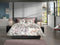 Heckettlane Dekbedovertrek Della - Bedlinnen met Bloemen print - 260x220 - Wit - Dekbedhoes van 100% Katoen-Dobby