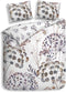 Heckettlane Dekbedovertrek Della - Bedlinnen met Bloemen print - 140x220 - Wit - Dekbedhoes van 100% Katoen-Dobby