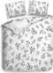 Heckettlane Dekbedovertrek Della - Bedlinnen met Bloemen print - 240x220 - Wit - Dekbedhoes van 100% Katoen-Dobby