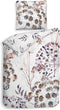 Heckettlane Dekbedovertrek Della - Bedlinnen met Bloemen print - 200x220 - Wit - Dekbedhoes van 100% Katoen-Dobby