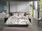 Heckettlane Dekbedovertrek Della - Bedlinnen met Bloemen print - 140x220 - Wit - Dekbedhoes van 100% Katoen-Dobby