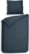 Heckettlane Dekbedovertrek Diamante - Bedlinnen - 140x220 - Blauw - Dekbedhoes van 100% Katoen-Satijn