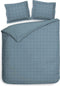 Heckettlane Dekbedovertrek Diamante - Bedlinnen - 140x220 - Blauw - Dekbedhoes van 100% Katoen-Satijn