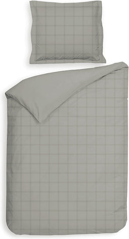 Heckettlane Dekbedovertrek Diamante - Bedlinnen - 140x220 - Grijs - Dekbedhoes van 100% Katoen-Satijn