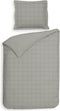 Heckettlane Dekbedovertrek Diamante - Bedlinnen - 140x220 - Grijs - Dekbedhoes van 100% Katoen-Satijn