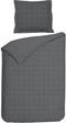Heckettlane Dekbedovertrek Diamante - Bedlinnen - 140x220 - Grijs - Dekbedhoes van 100% Katoen-Satijn
