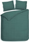Heckettlane Dekbedovertrek Diamante - Bedlinnen - 140x220 - Groen - Dekbedhoes van 100% Katoen-Satijn