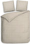 Heckettlane Dekbedovertrek Diamante - Bedlinnen - 140x220 - Natural - Dekbedhoes van 100% Katoen-Satijn