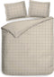 Heckettlane Dekbedovertrek Diamante - Bedlinnen - 140x220 - Natural - Dekbedhoes van 100% Katoen-Satijn