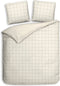 Heckettlane Dekbedovertrek Diamante - Bedlinnen - 140x220 - Off-White - Dekbedhoes van 100% Katoen-Satijn