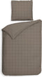 Heckettlane Dekbedovertrek Diamante - Bedlinnen - 140x220 - Taupe - Dekbedhoes van 100% Katoen-Satijn