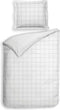 Heckettlane Dekbedovertrek Diamante - Bedlinnen - 140x220 - Wit - Dekbedhoes van 100% Katoen-Satijn