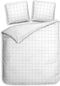 Heckettlane Dekbedovertrek Diamante - Bedlinnen - 140x220 - Wit - Dekbedhoes van 100% Katoen-Satijn
