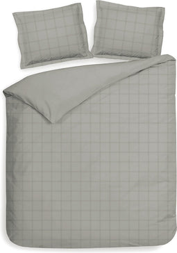 Heckettlane Dekbedovertrek Diamante - Bedlinnen - 200x220 - Grijs - Dekbedhoes van 100% Katoen-Satijn