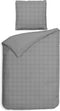 Heckettlane Dekbedovertrek Diamante - Bedlinnen - 200x220 - Grijs - Dekbedhoes van 100% Katoen-Satijn