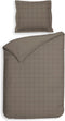 Heckettlane Dekbedovertrek Diamante - Bedlinnen - 200x220 - Taupe - Dekbedhoes van 100% Katoen-Satijn