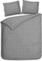 Heckettlane Dekbedovertrek Diamante - Bedlinnen - 240x220 - Grijs - Dekbedhoes van 100% Katoen-Satijn